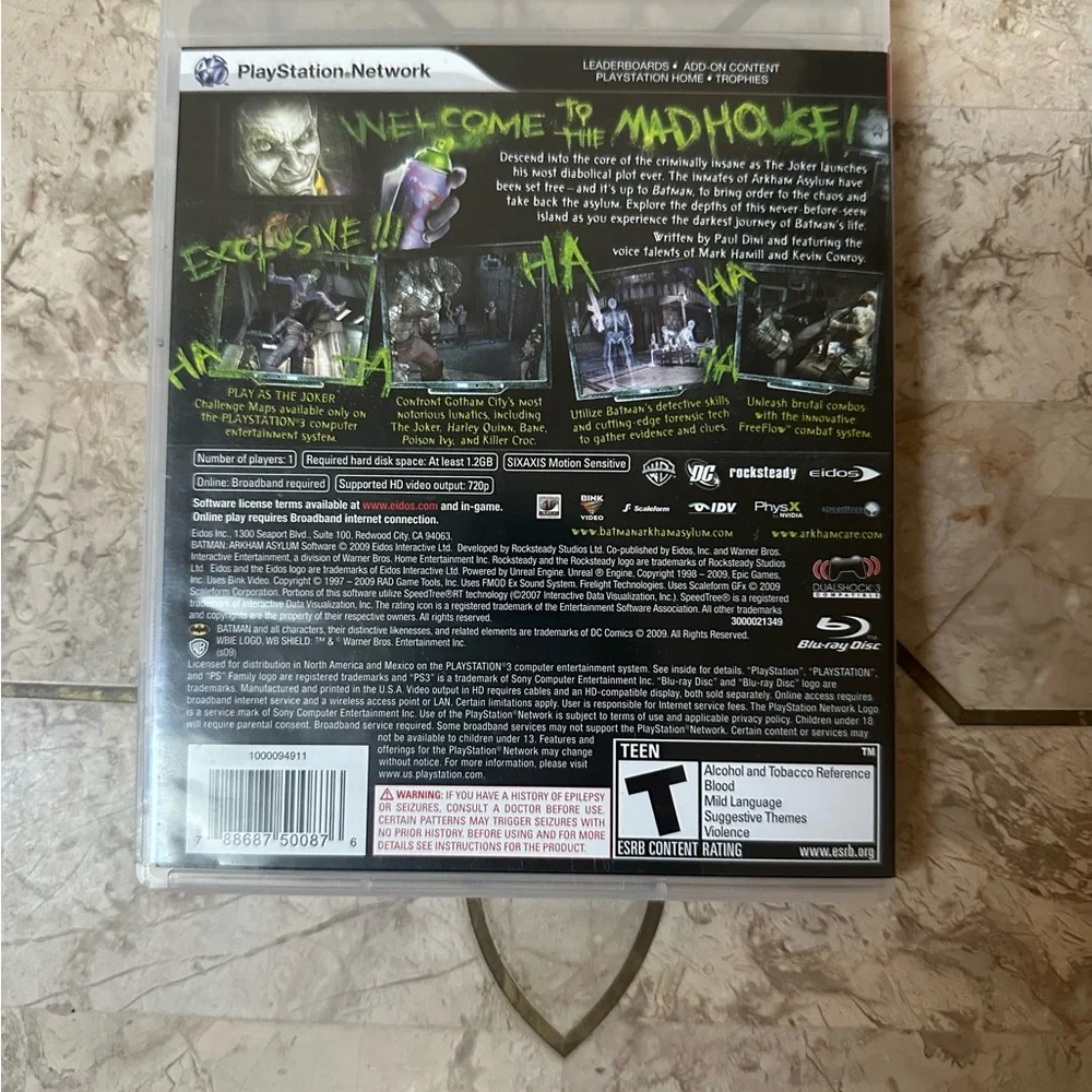 Batman: Arkham Asylum for Sony 3 - Black. Games 3 for $20!!